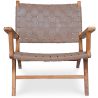 Fauteuil de Salon avec Accoudoirs - Design Boho Bali - Bois et Cuir - Recia image 7