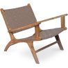 Fauteuil de Salon avec Accoudoirs - Design Boho Bali - Bois et Cuir - Recia image 7