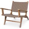 Fauteuil de Salon avec Accoudoirs - Design Boho Bali - Bois et Cuir - Recia image 7