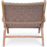 Fauteuil de Salon avec Accoudoirs - Design Boho Bali - Bois et Cuir - Recia image 7