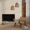 Fauteuil de Salon avec Accoudoirs - Design Boho Bali - Bois et Cuir - Recia image 7