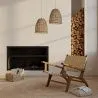 Fauteuil de Salon avec Accoudoirs - Design Boho Bali - Bois et Cuir - Recia image 7