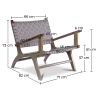 Fauteuil de Salon avec Accoudoirs - Fauteuil de Design Boho Bali - Bois et Lin - Recia image 7