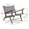 Fauteuil de Salon avec Accoudoirs - Fauteuil de Design Boho Bali - Bois et Lin - Recia image 7