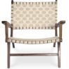 Fauteuil de Salon avec Accoudoirs - Fauteuil de Design Boho Bali - Bois et Lin - Recia image 7