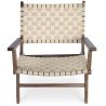 Fauteuil de Salon avec Accoudoirs - Fauteuil de Design Boho Bali - Bois et Lin - Recia image 7
