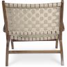 Fauteuil de Salon avec Accoudoirs - Fauteuil de Design Boho Bali - Bois et Lin - Recia image 7
