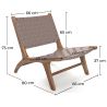 Fauteuil de Salon - Design Boho Bali - Bois et Cuir - Recia image 7