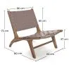 Fauteuil de Salon - Design Boho Bali - Bois et Cuir - Recia image 7