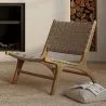Fauteuil de Salon - Design Boho Bali - Bois et Cuir - Recia image 7