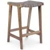 Tabouret en bois - Design Boho Bali - Cuir - Recia image 7