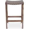 Tabouret en bois - Design Boho Bali - Cuir - Recia image 7