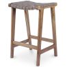 Tabouret en bois - Design Boho Bali - Cuir - Recia image 7