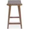 Tabouret en bois - Design Boho Bali - Cuir - Recia image 7