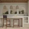 Tabouret en bois - Design Boho Bali - Cuir - Recia image 7