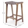 Tabouret en bois - Design Boho Bali - Cuir - Recia image 7