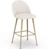 Tabouret tapissé en tissu bouclé - Design scandinave - Evelyne image 7
