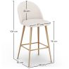 Tabouret tapissé en tissu bouclé - Design scandinave - Evelyne image 7