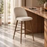 Tabouret tapissé en tissu bouclé - Design scandinave - Evelyne image 7