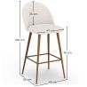 Tabouret tapissé en tissu bouclé - Design scandinave - Evelyne image 7