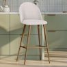 Tabouret tapissé en tissu bouclé - Design scandinave - Evelyne image 7