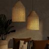 Lampe de plafond en rotin - Lampe suspendue de stile Boho Bali - Fai image 7