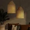 Lampe de plafond en rotin - Lampe suspendue de stile Boho Bali - Fai image 7