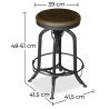 Tabouret Rond - Design Vintage - Industriel - Uri image 7