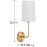 Applique Murale - Lampe Doré avec Abat-Jour en Tissu - Miu image 7
