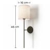 Applique Murale - Lampe Noire avec Abat-Jour en Tissu - Dena image 7