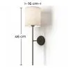 Applique Murale - Lampe Noire avec Abat-Jour en Tissu - Dena image 7