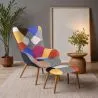 Fauteuil avec Repose-Pieds - Revêtement en Tissu Patchwork - Kontur image 7