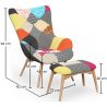Fauteuil avec Repose-Pieds - Revêtement en Tissu Patchwork - Kontur image 7