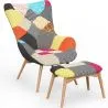 Fauteuil avec Repose-Pieds - Revêtement en Tissu Patchwork - Kontur image 7