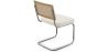 Chaise de salle à manger avec accoudoirs En Bouclette Fausse Fourrure Tapissée - Boucles Blanches- bois et rotin - Birey image 7