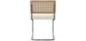 Chaise de salle à manger avec accoudoirs En Bouclette Fausse Fourrure Tapissée - Boucles Blanches- bois et rotin - Birey image 7