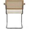 Chaise de salle à manger avec accoudoirs En Bouclette Fausse Fourrure Tapissée - Boucles Blanches- Bois et rotin - Birey image 7