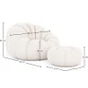 Fauteuil avec ottoman tapissé - Bouclé blanc - Rubi image 7