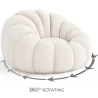 Fauteuil avec ottoman tapissé - Bouclé blanc - Rubi image 7