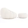 Fauteuil avec ottoman tapissé - Bouclé blanc - Rubi image 7