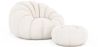 Fauteuil avec ottoman tapissé - Bouclé blanc - Rubi image 7