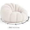 Fauteuil avec ottoman tapissé - Bouclé blanc - Rubi image 7