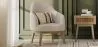 Chaise de salle à manger en bouclette fausse fourrure Tapissée - Boucles Blanches - Lettre image 7