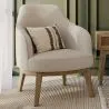 Chaise de salle à manger en bouclette fausse fourrure Tapissée - Boucles Blanches - Lettre image 7
