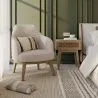 Chaise de salle à manger en bouclette fausse fourrure Tapissée - Boucles Blanches - Lettre image 7