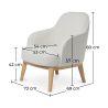 Chaise de salle à manger en bouclette fausse fourrure Tapissée - Boucles Blanches - Lettre image 7
