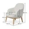 Chaise de salle à manger en bouclette fausse fourrure Tapissée - Boucles Blanches - Lettre image 7