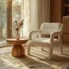 Chaise de salle à manger en bouclette fausse fourrure Tapissée - Boucles Blanches  - Colette image 7