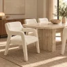 Chaise de salle à manger en bouclette fausse fourrure Tapissée - Boucles Blanches  - Colette image 7