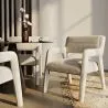 Chaise de salle à manger en bouclette fausse fourrure Tapissée - Boucles Blanches  - Colette image 7